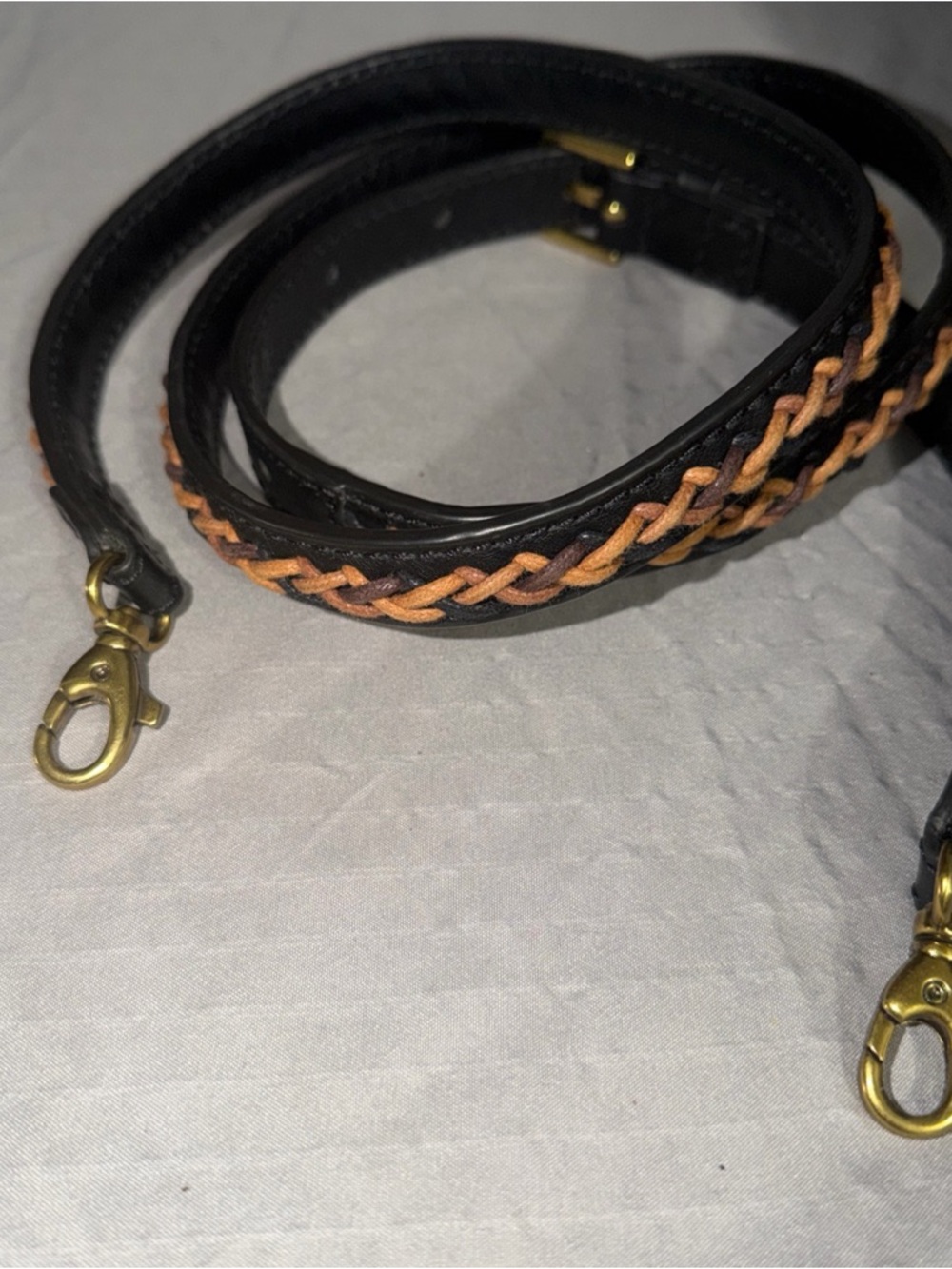 Fossil Braided BROWN LEATHER Crossbody Replacement Strap - Picture 2 of 15